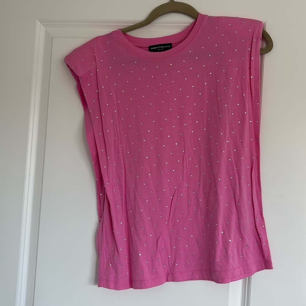 Generation Love Lex Crystal Shoulder Pad Top